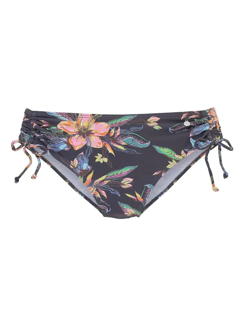 Bas maillot slip de bain côtés froncés Malia - Multicolore