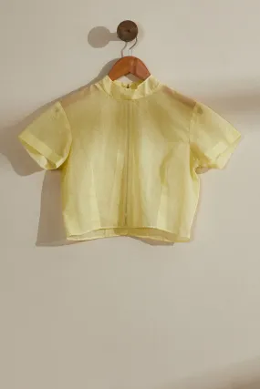 Blouse cropped transparente jaune