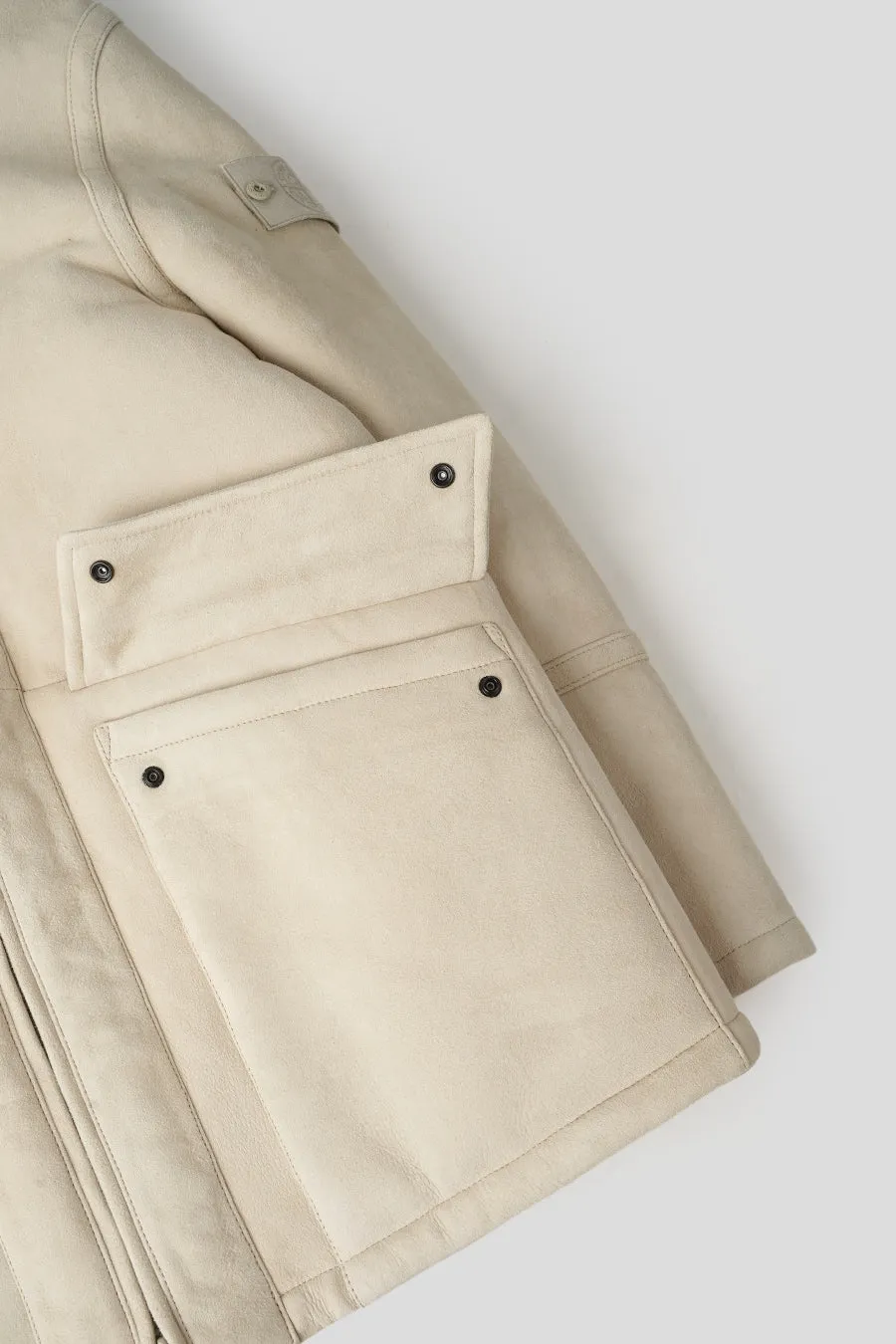 BLOUSON SUEDE SHEEPSKIN GHOST PIECE BEIGE NATUREL