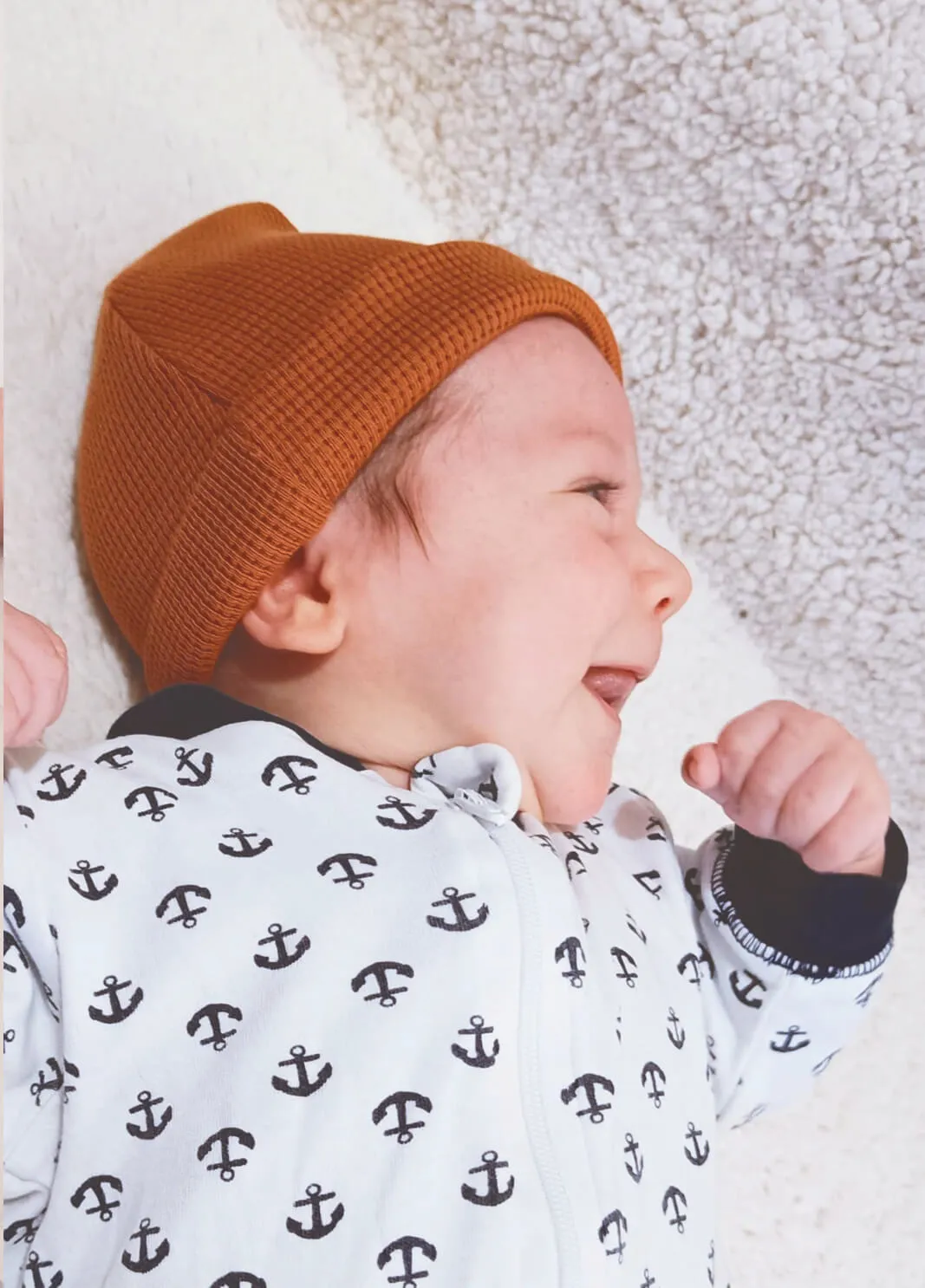 Bonnet bébé fille et garçon Cognac