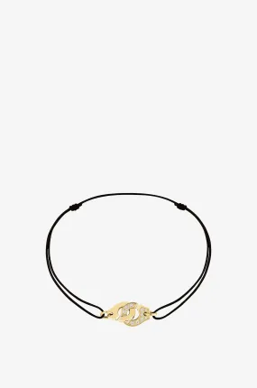 Bracelet sur cordon détail or jaune et diamant Menottes R8