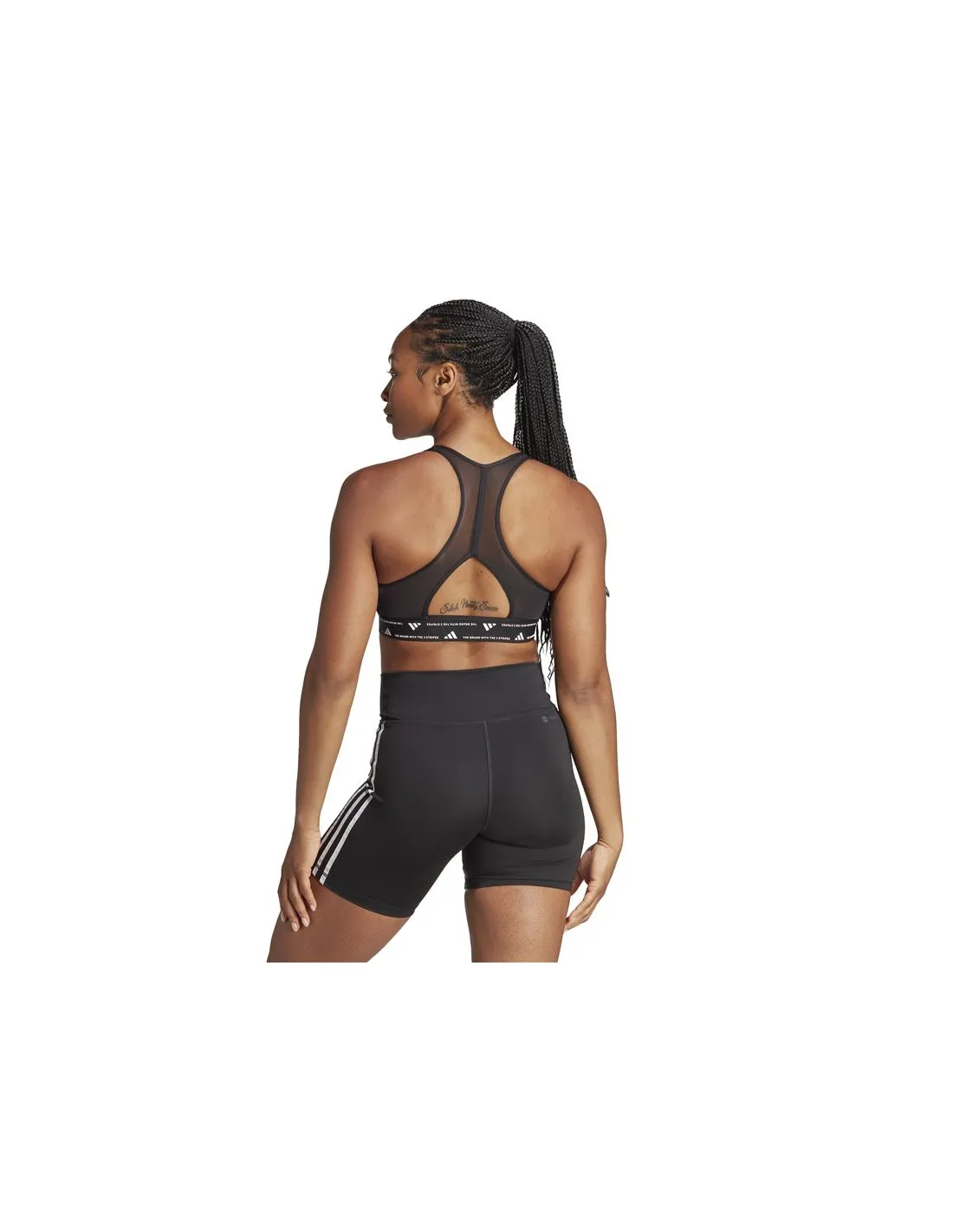 Brassiere de sport adidas Essentials Powereact Mid support 3Bands Femme Noir