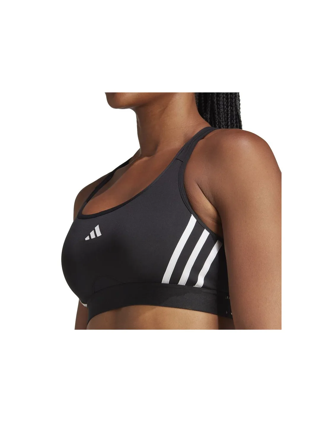 Brassiere de sport adidas Essentials Powereact Mid support 3Bands Femme Noir