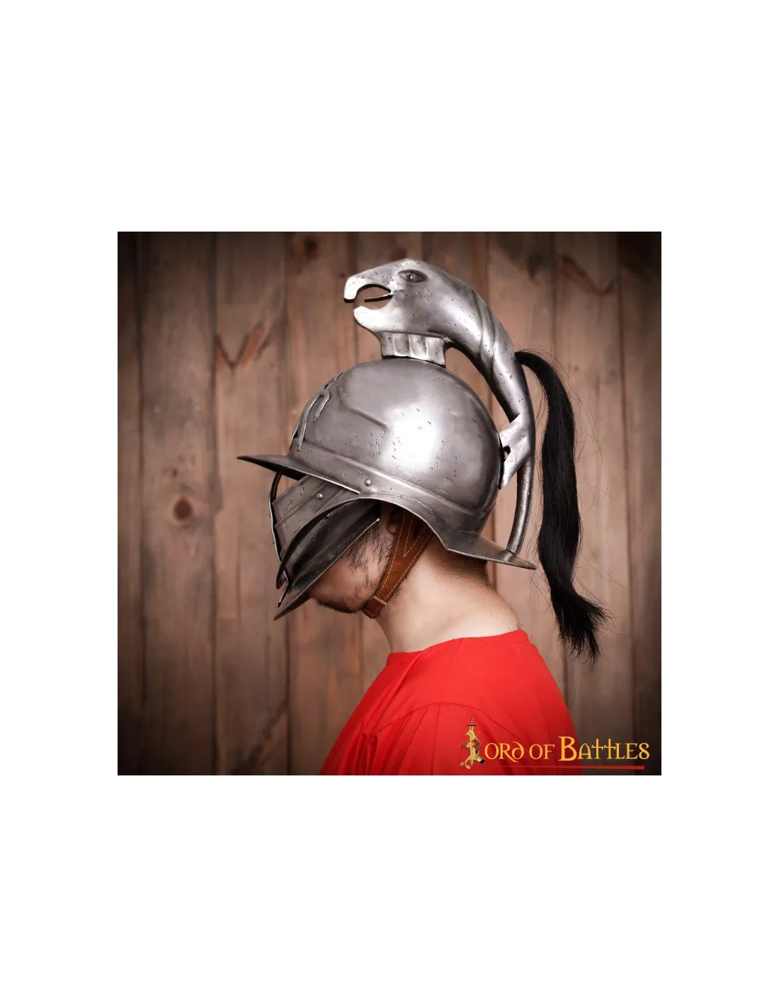 Casque de gladiateur Spartacus avec panache noir ⚔️ Boutique Épées