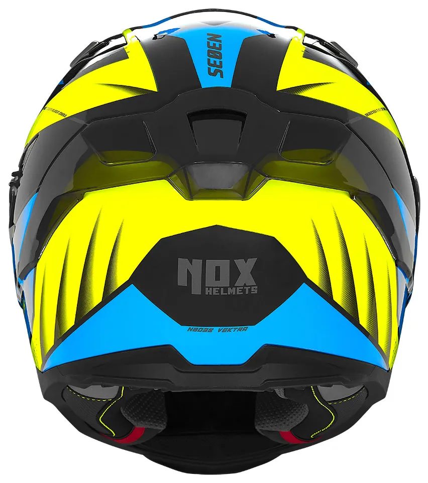 Casque Nox N303-S Vektra noir jaune bleu, intégral ECE 22 06