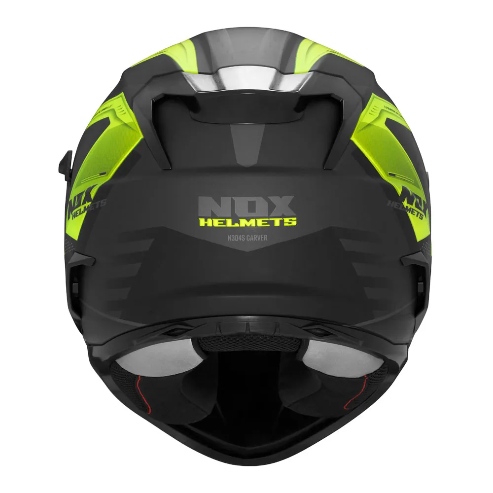 Casque Nox N304-S Carver noir jaune fluo, intégral ECE 22 06