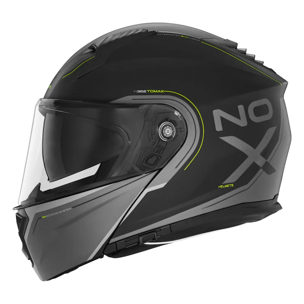 Casque Nox N968 Tomak noir jaune, casque modulable 22 06