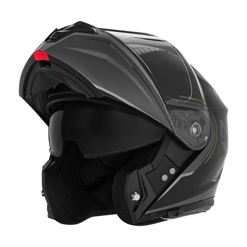 Casque Nox N968 Tomak noir jaune, casque modulable 22 06