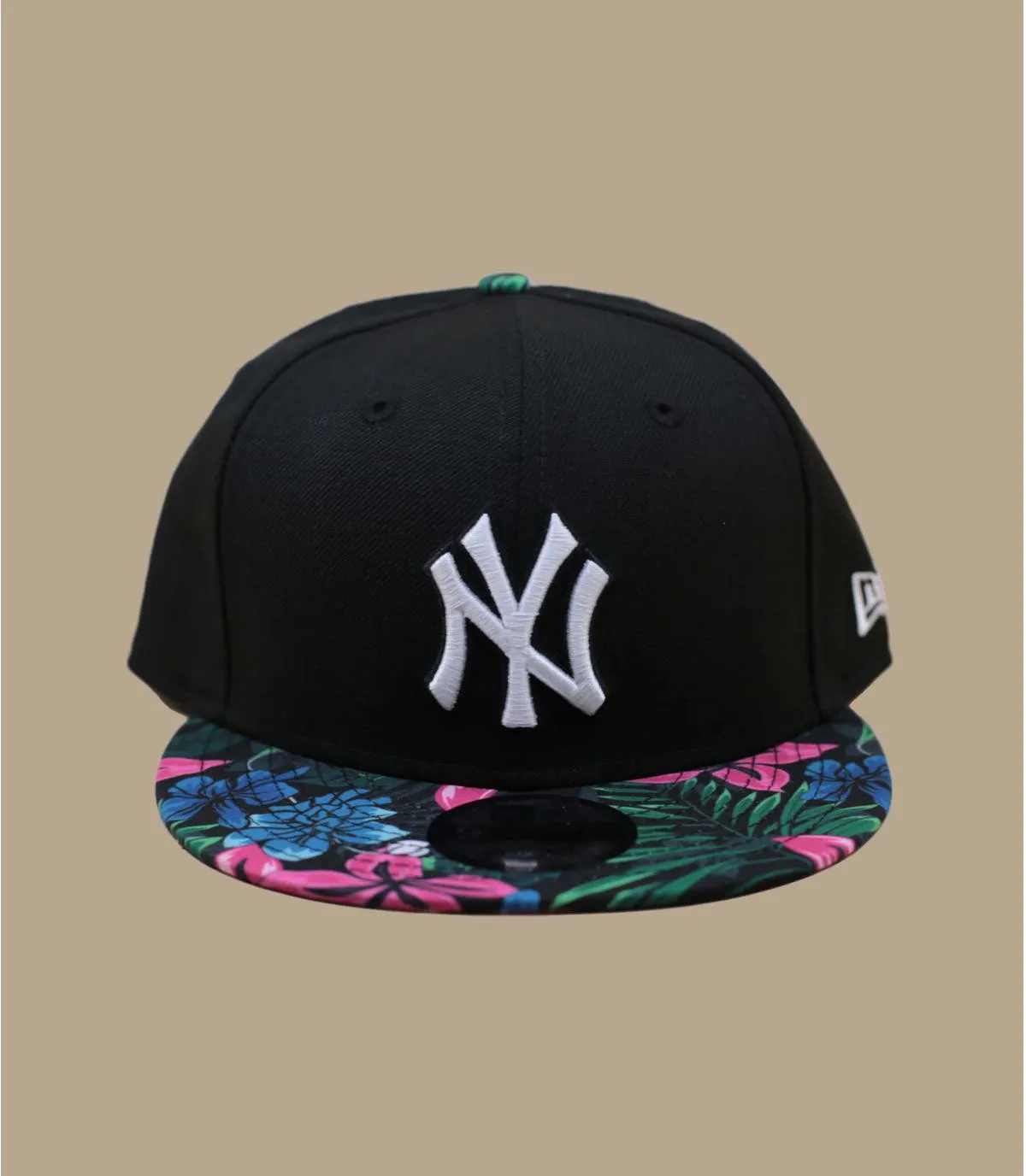 Casquette fitted noire visière à fleurs NY - Floral 9Fifty New York Yankees black New Era : Headict