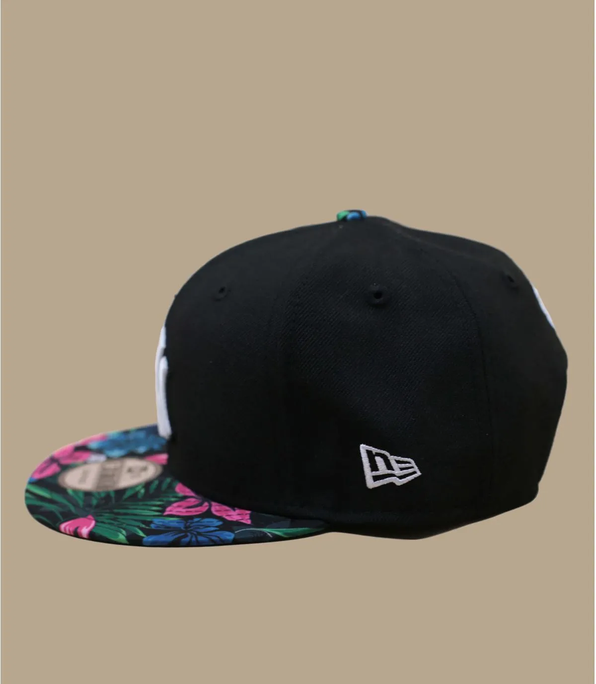 Casquette fitted noire visière à fleurs NY - Floral 9Fifty New York Yankees black New Era : Headict