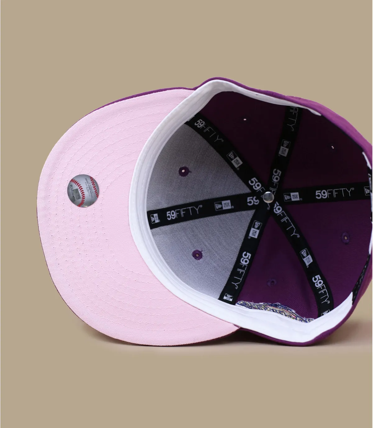 casquette fitted violet yankees - Side Patch 5950 NY sparkling grape New Era : Headict