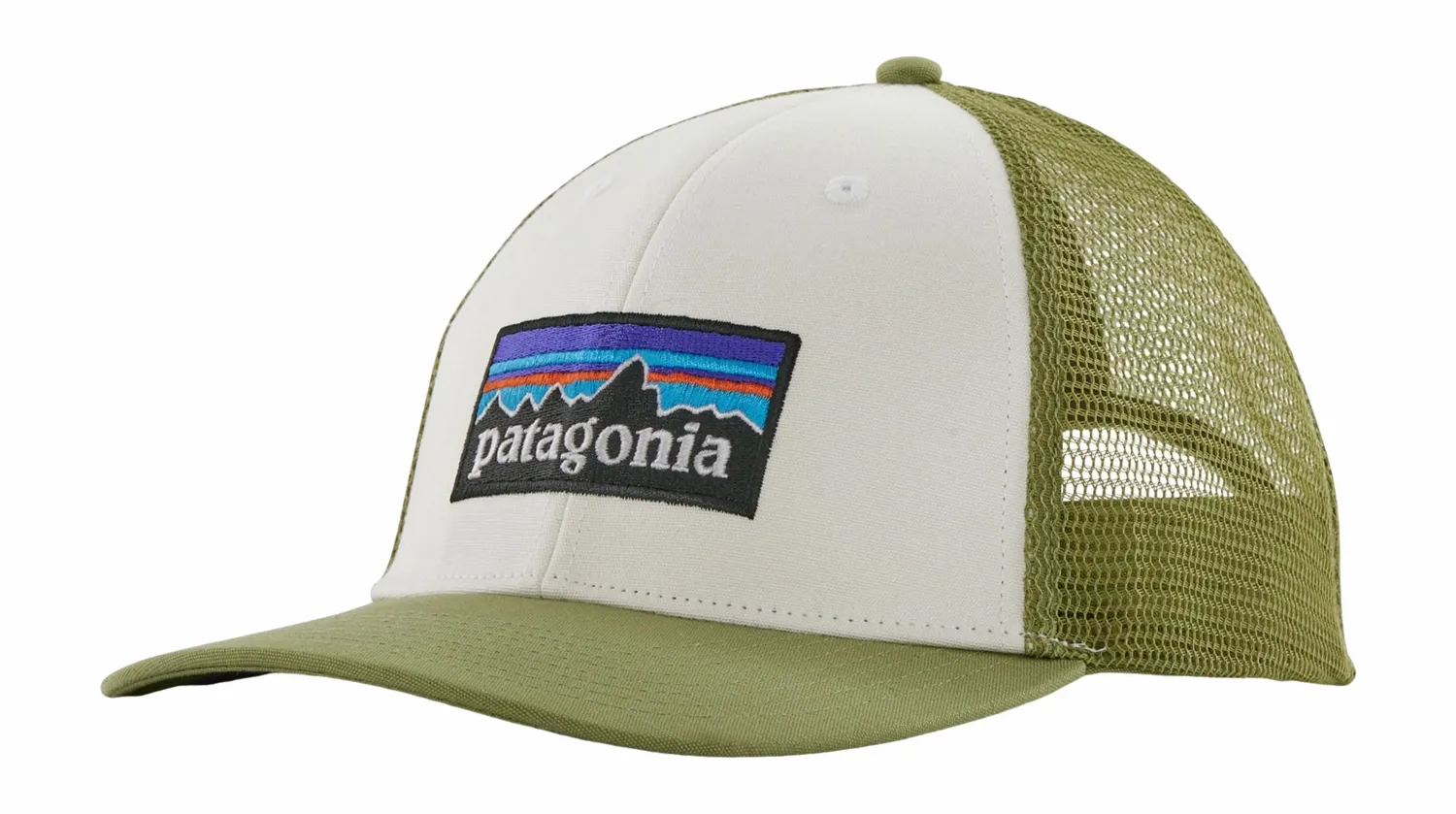 Casquette Patagonia P6 Logo LoPro Trucker White / Buckhorn Green