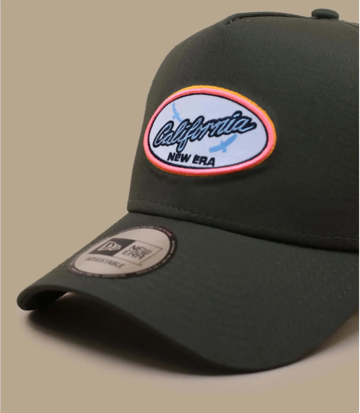 Casquette trucker california vert - Trucker Oval State California olive New Era : Headict