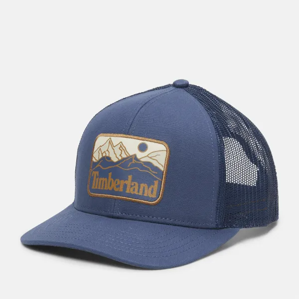 Casquette Trucker Mountain Line à écusson pour homme en bleu foncé