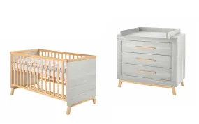 Chambre Miami Gris : lit, commode