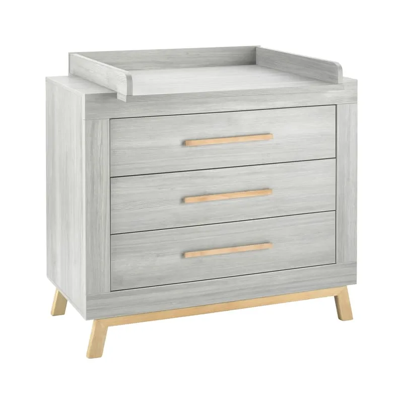 Chambre Miami Gris : lit, commode