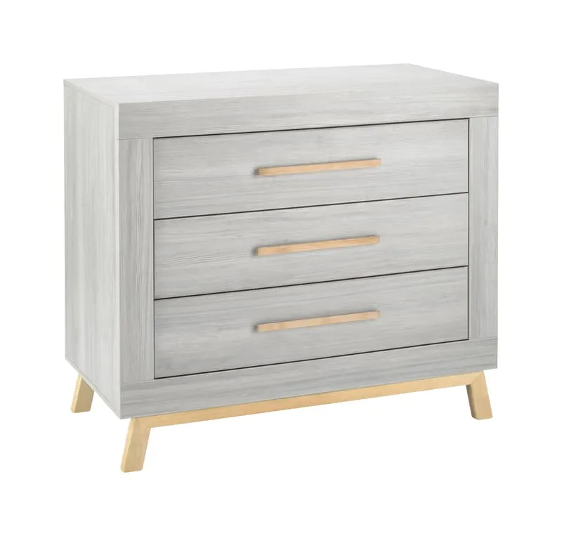 Chambre Miami Gris : lit, commode