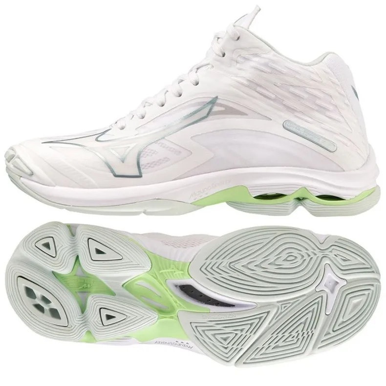 Chaussures de volley-ball Mizuno Wave Lightning Z7 Mid W V1GC225037 blanche blanche