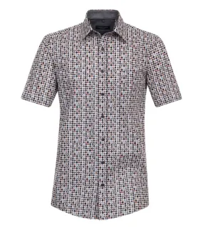 Chemise avec des manches courtes et un col français Casa Moda Grande Taille en coton multicolore