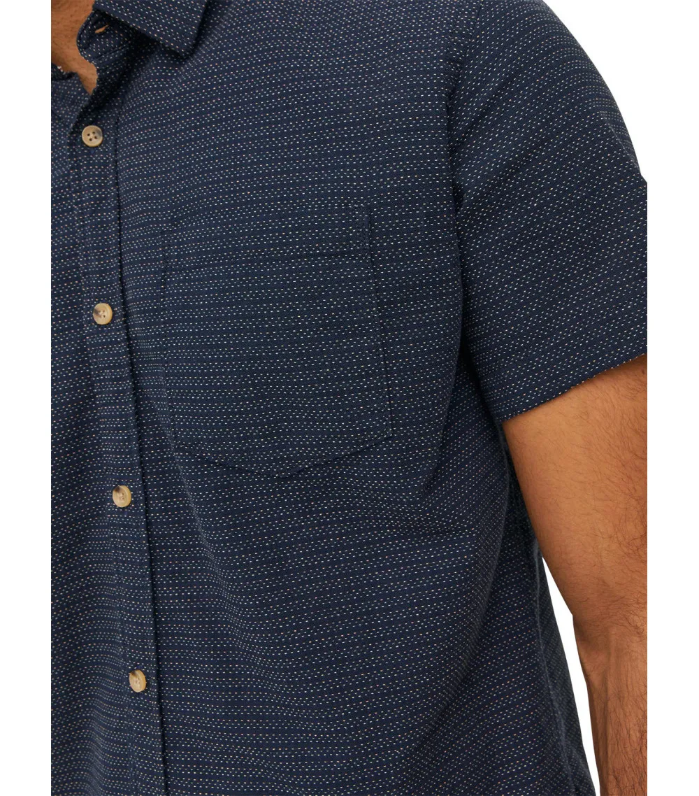 Chemise avec manches courtes et col français Jack & Jones coton marine à pois