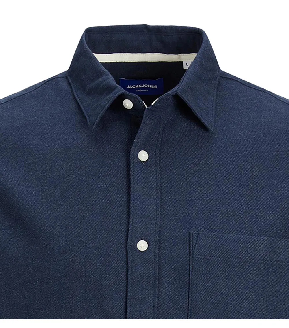 Chemise avec manches longues et col français Jack & Jones marine