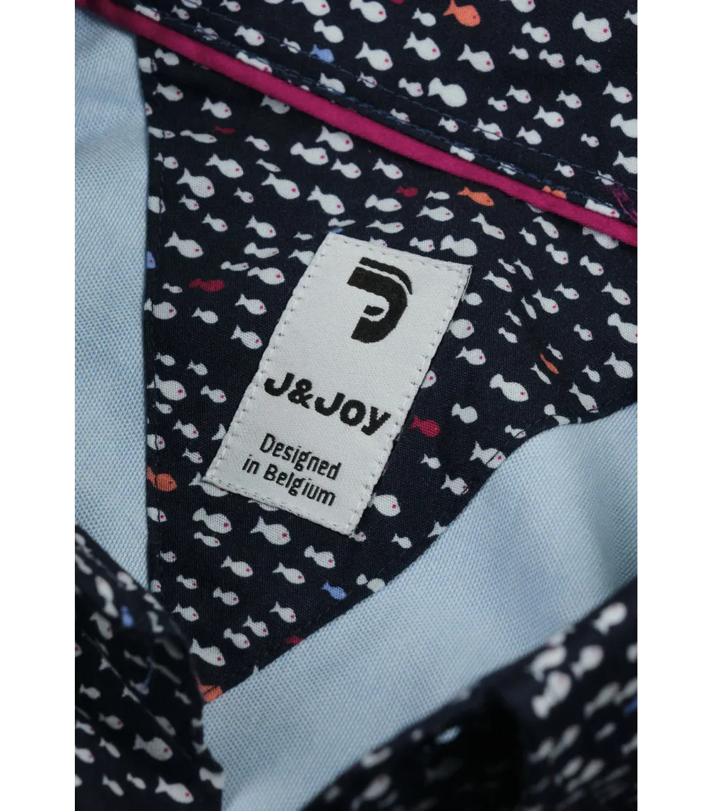 Chemise  avec manches longues et col français J&JOY coton marine