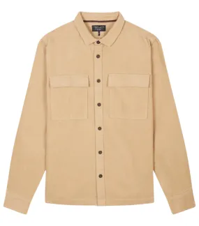 Chemise avec un col français Teddy Smith en coton beige côtelé