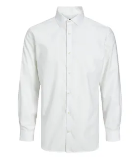 Chemise avec un col italien et une coupe slim Jack & Jones Premium en coton blanc