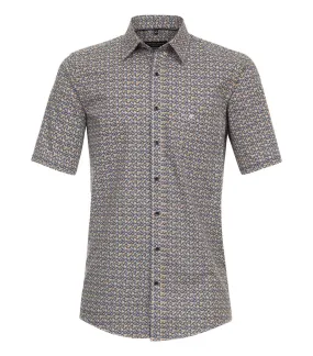 Chemise avec une fermeture boutonnée et des manches courtes Casa Moda Grande Taille en coton multicolore