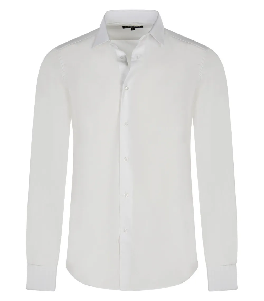 Chemise Bande Originale avec manches longues et col italien blanche