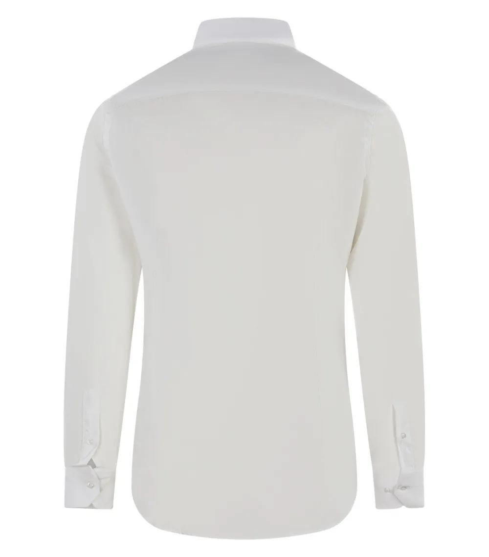 Chemise Bande Originale avec manches longues et col italien blanche