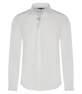 Chemise Bande Originale avec manches longues et col italien blanche