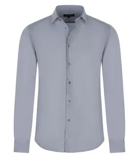 Chemise Bande Originale avec manches longues et col italien grise