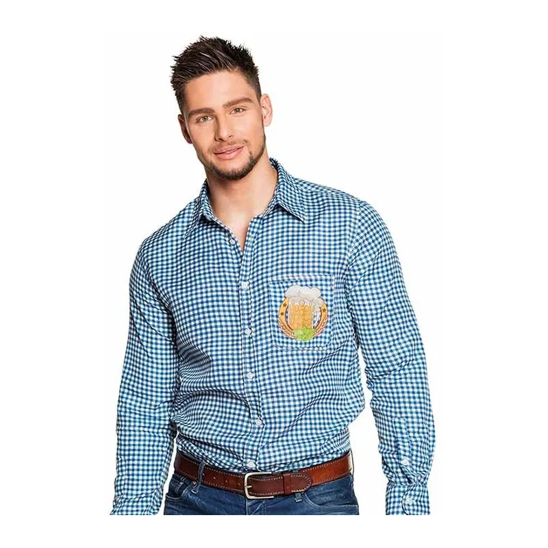 Chemise Bavarois Oktoberfest Bleu/Blanc