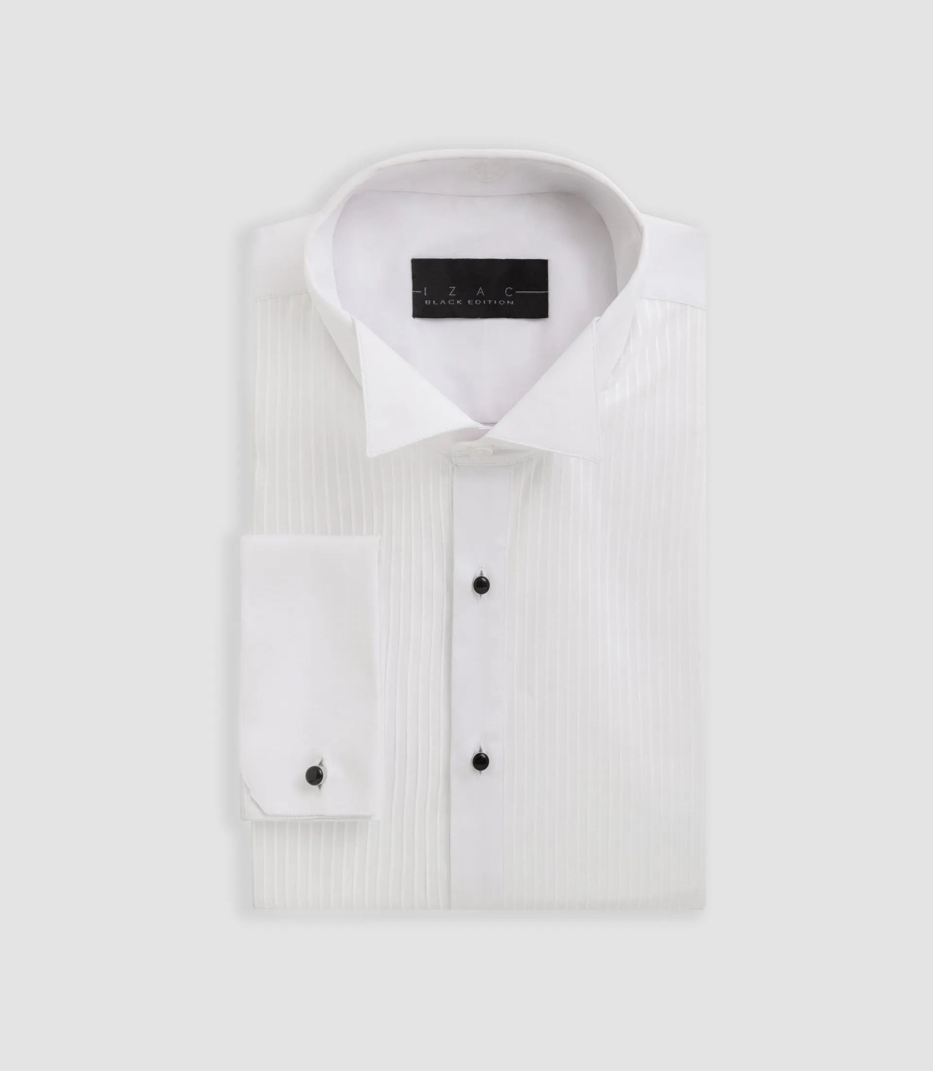 Chemise cérémonie à plastron plissé blanche ALMA