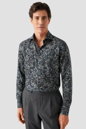 Chemise en laine mérinos à imprimé floral