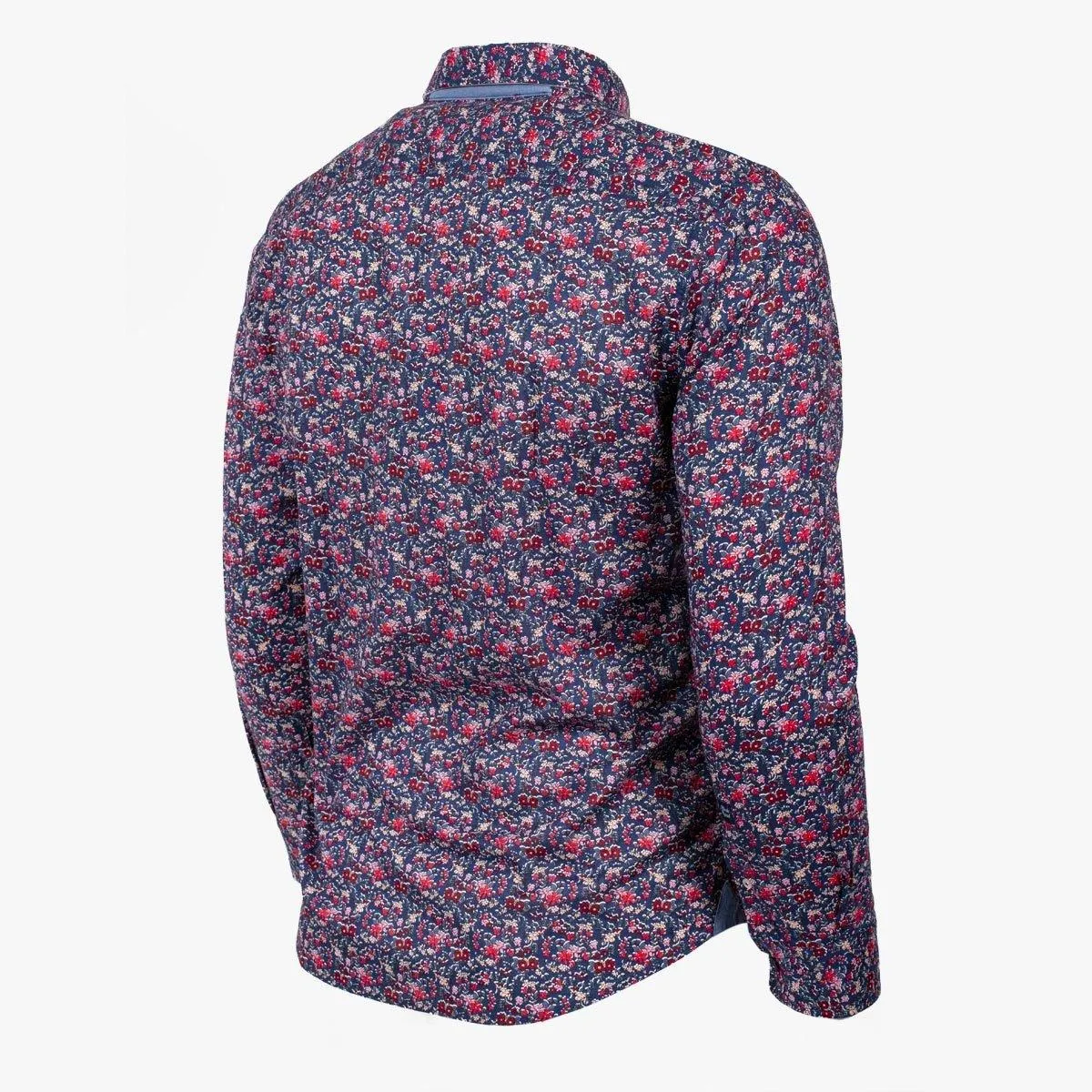 Chemise ml bleue à fleurs