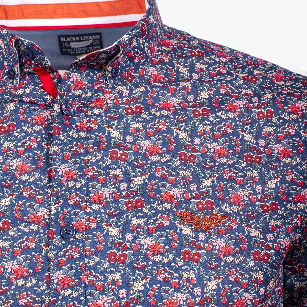 Chemise ml bleue à fleurs