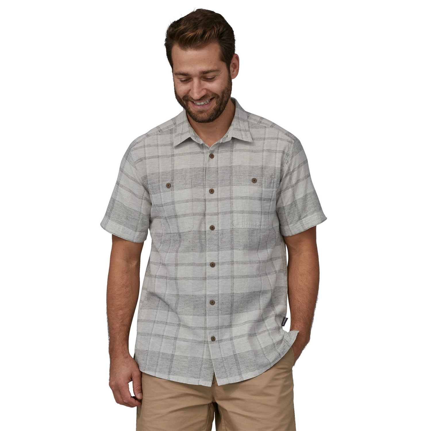 Chemise Patagonia Homme Back Step Shirt Shore Plaid Salt Grey