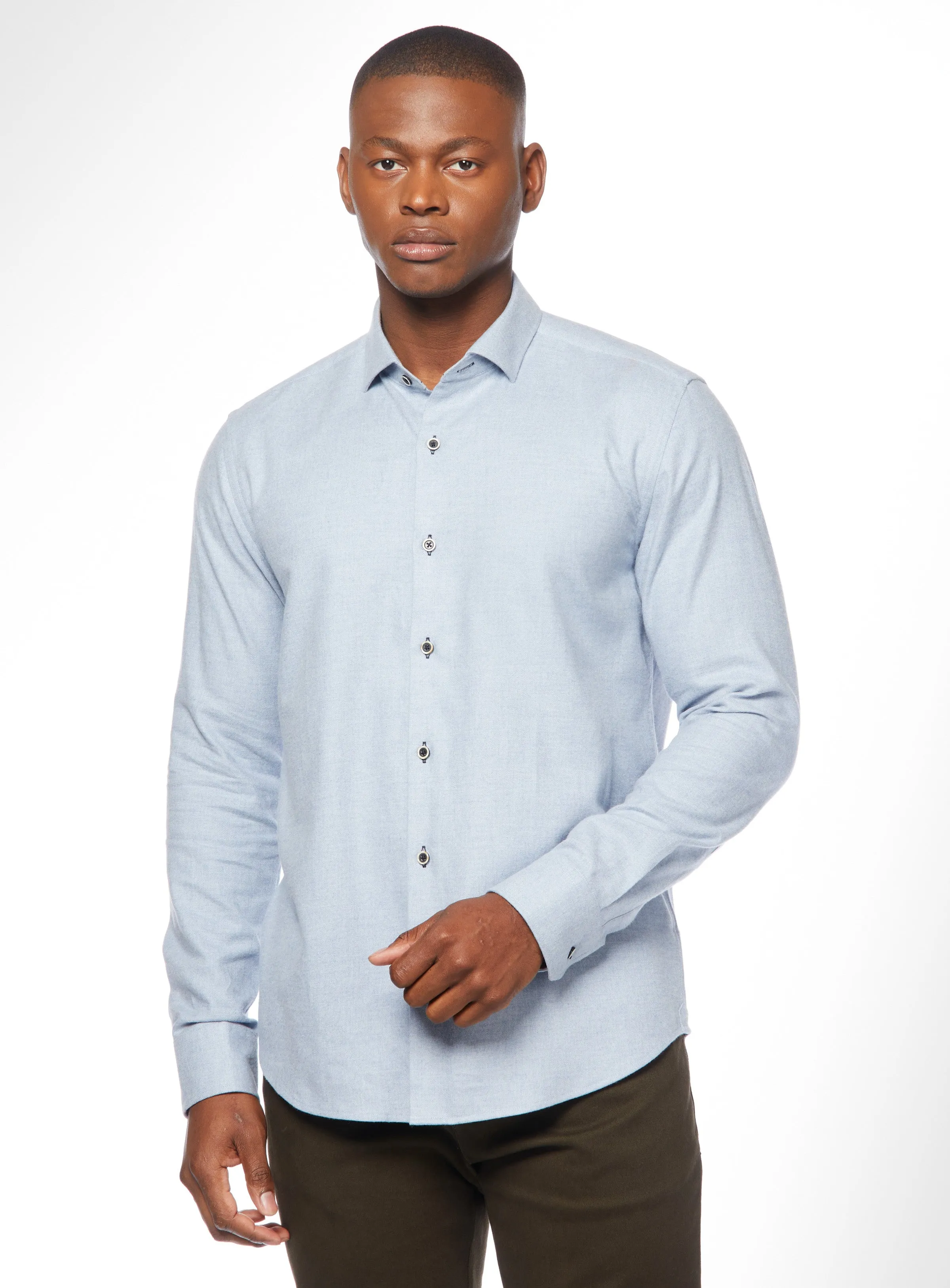 Chemise unie en flanelle brossé