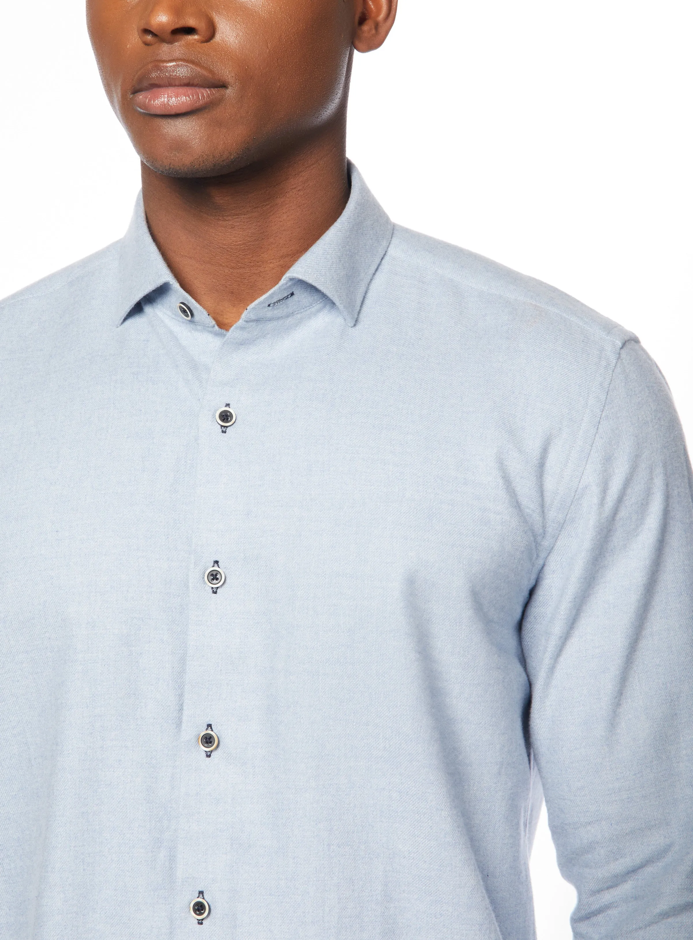 Chemise unie en flanelle brossé