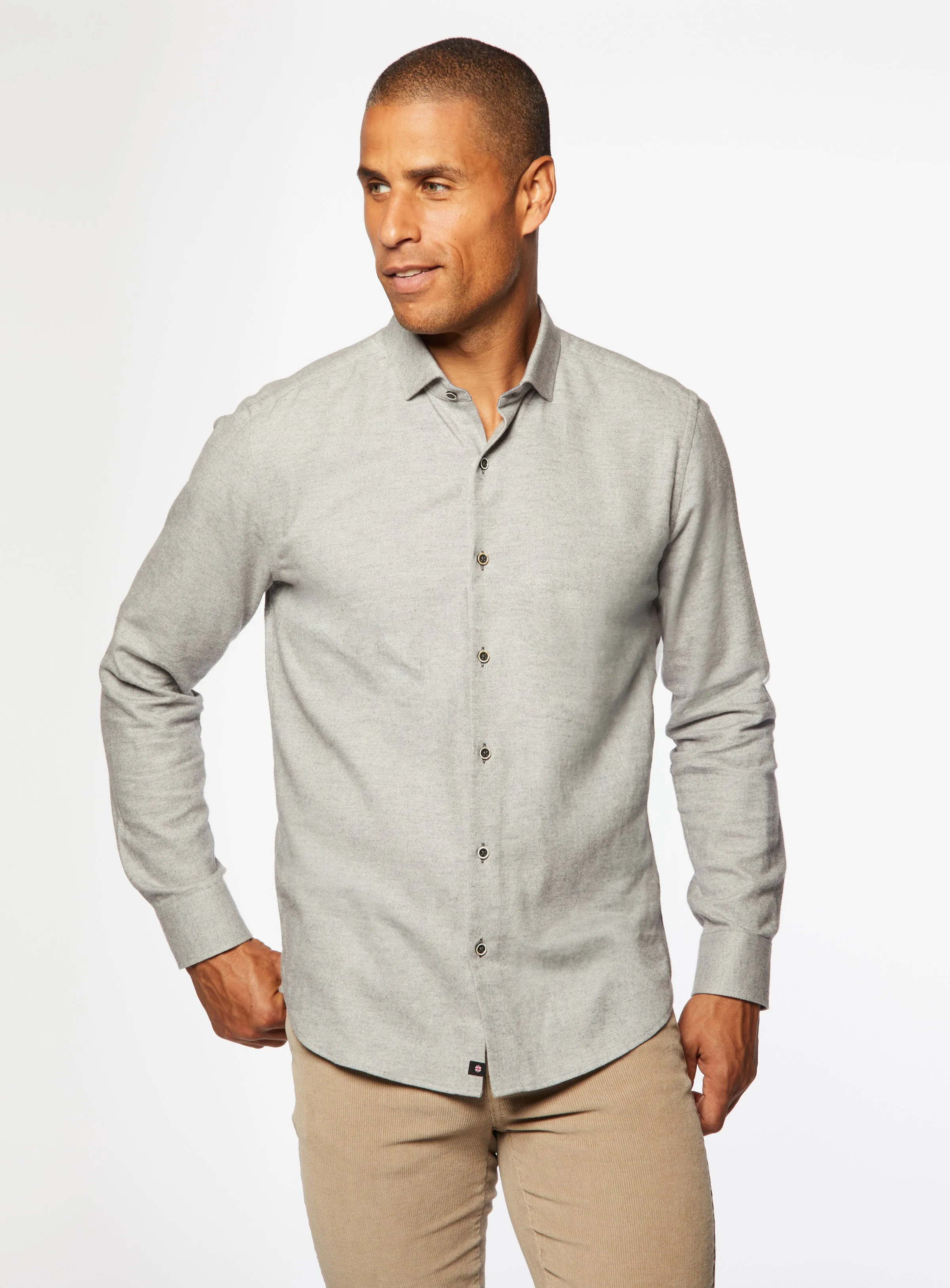 Chemise unie en flanelle brossé