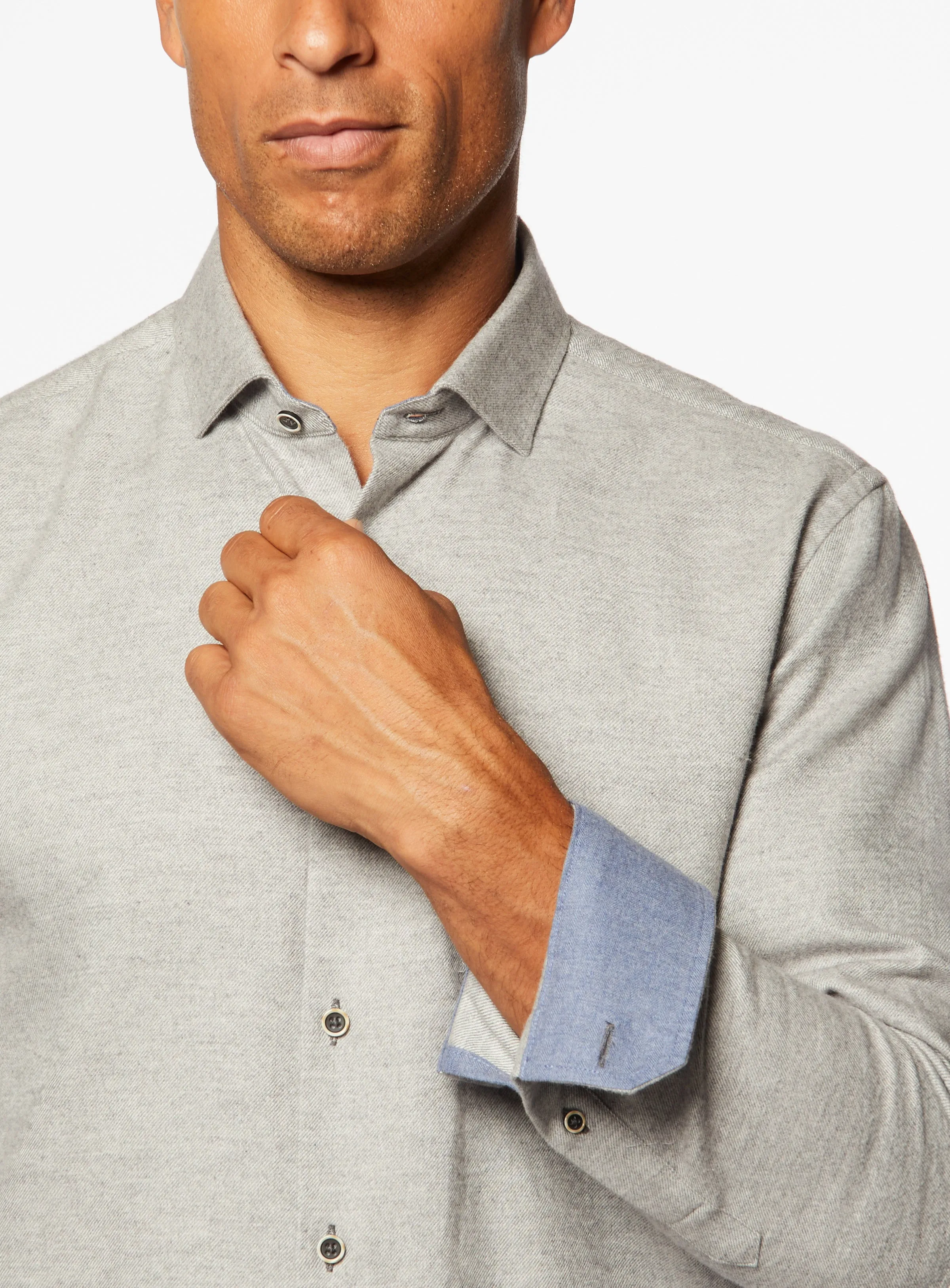 Chemise unie en flanelle brossé