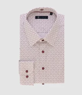 Chemise ville imprimée blanc rose bordeaux PAULBT