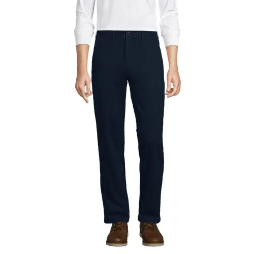 Chino Stretch Doublé de Flanelle Pré-Ourlé Coupe Classique, Homme Stature Standard