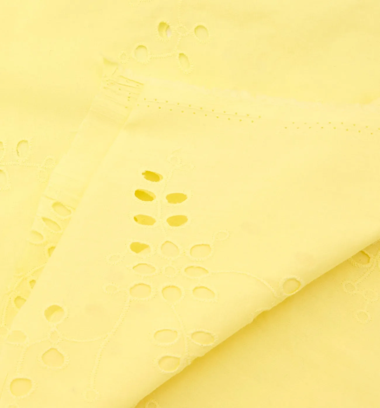 Coupon 3 m broderie anglaise - Jaune Citron