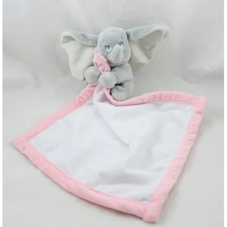 Doudou mouchoir éléphant DISNEY STORE Dumbo bébé gris rose