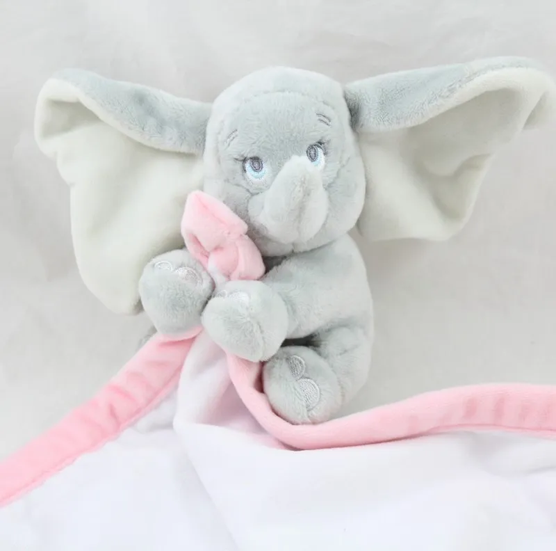 Doudou mouchoir éléphant DISNEY STORE Dumbo bébé gris rose