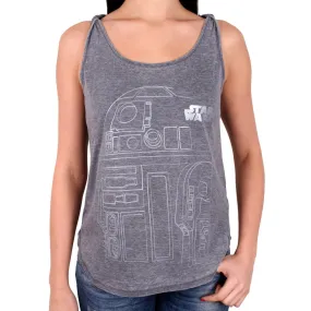 Débardeur Femme Gris R2D2 Line Star Wars