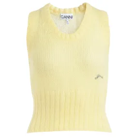 Ganni Gilet en mohair jaune 